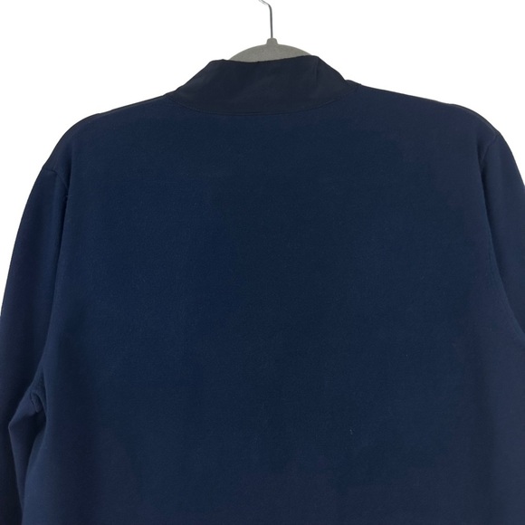 THEORY Men’s Large Bellville Navy Blue Panel Zip Up Jacket Sweater Material - Picture 9 of 16
